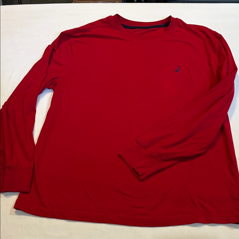Nautica Men's Crimson Long Sleeve Tee